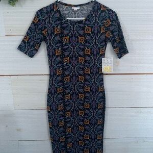 *NEW* Floral Patterned Dress - Black and Orange. Size XXS